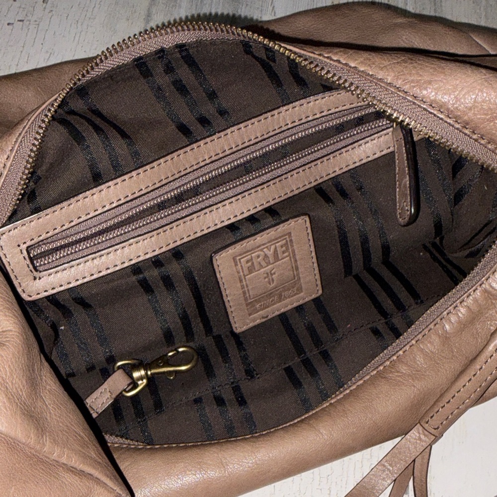 Frye Jennie Taupe Hobo Leather  Bag with Braided Strap - Picture 9 of 16